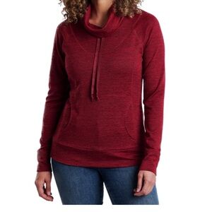 Kuhl | W’s Lea Pullover Shirt size Large cardinal red cowl neck with pockets